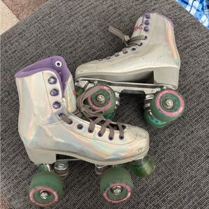 Impala Holographic Roller Skates with Green Wheels size 3